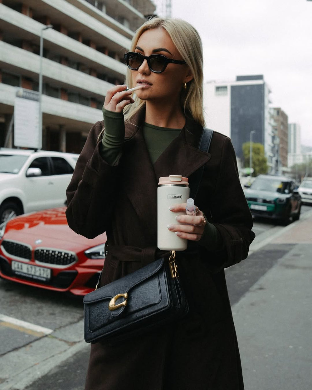 "Our Roamer flask, an essential for everyday. Built to go wherever the day takes you."